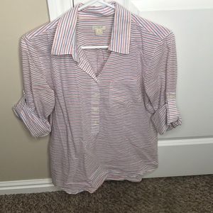 JCrew red white and blue top
